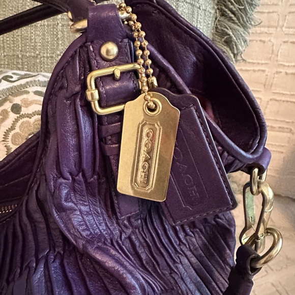 Coach Madison Gathered Leather Large Shoulder Bah Purple 15931 MSRP $1200 - Picture 7 of 8